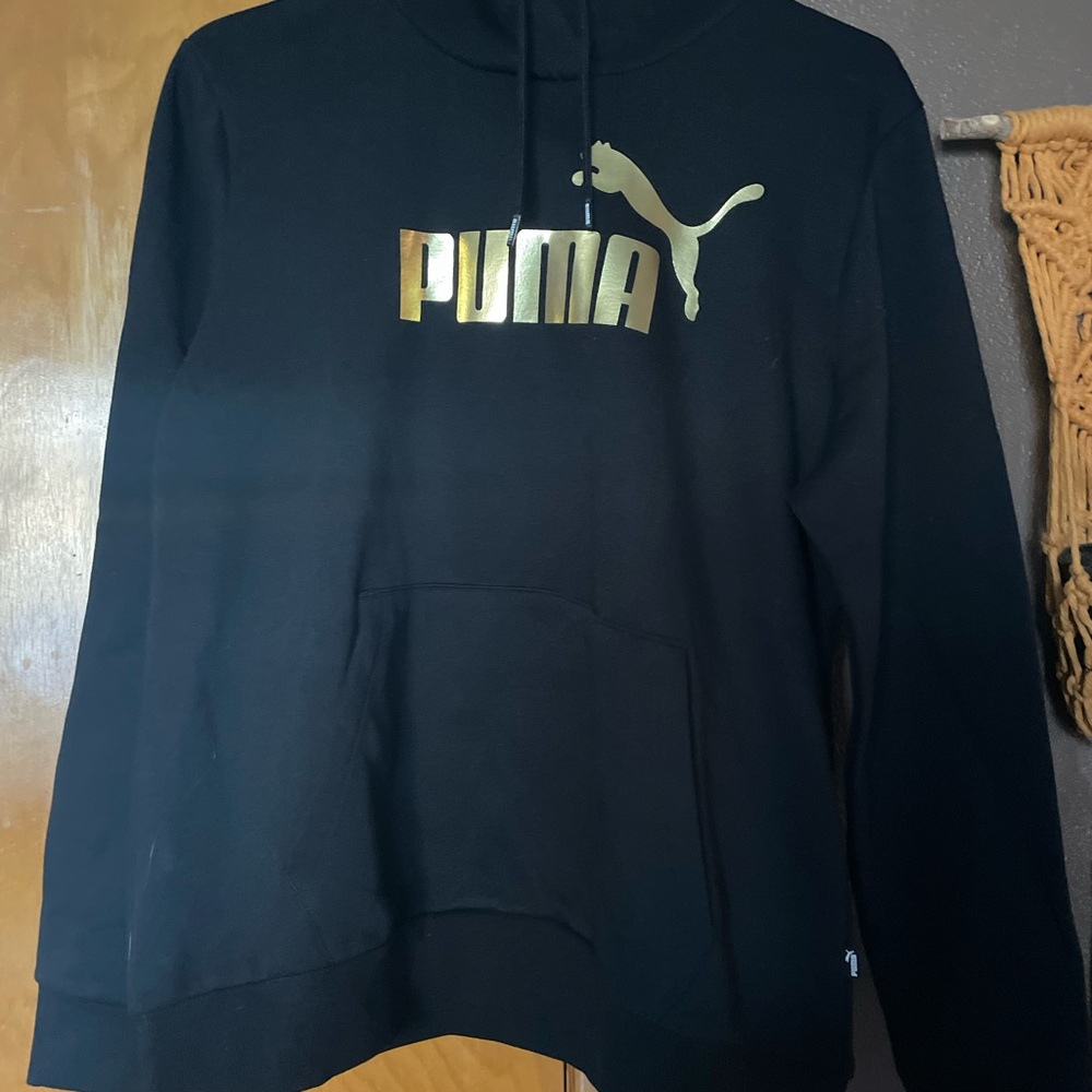 Puma Kid’s Black and Gold Hoodie